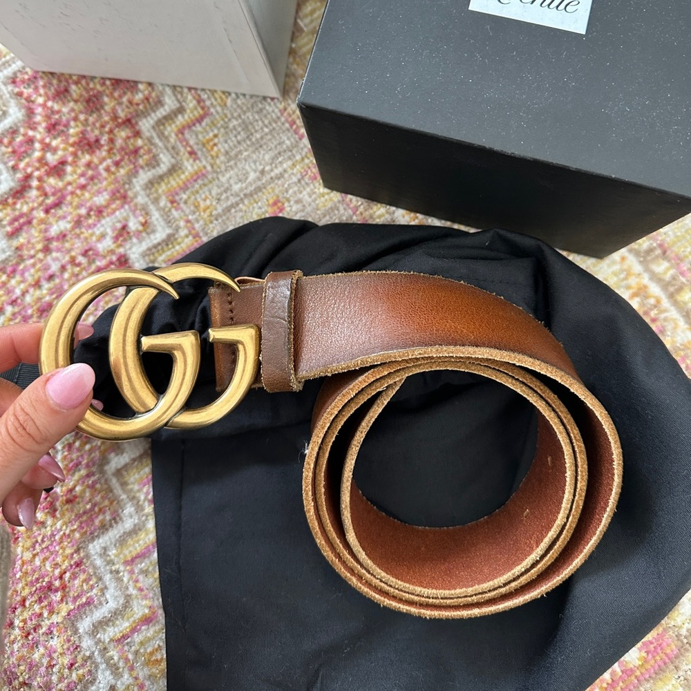Authentic Gucci Marmont belt in brown